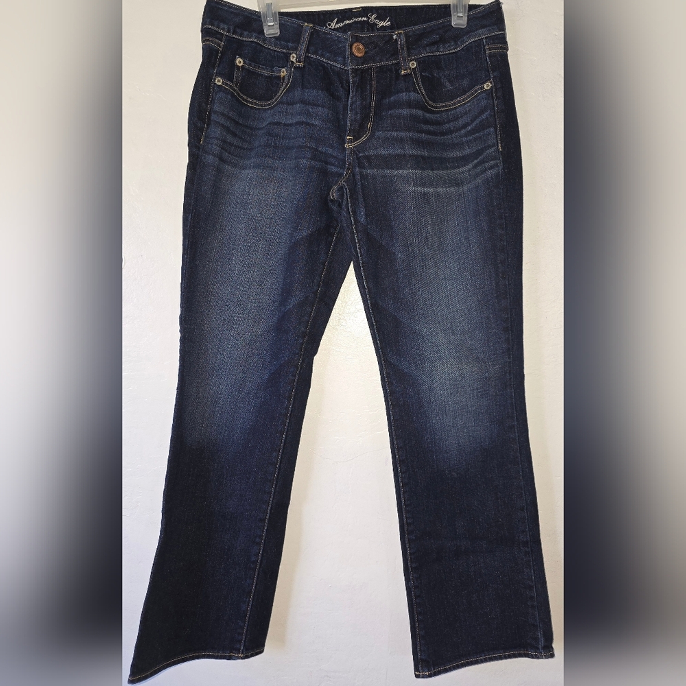 American Eagle Outfitters Dark Blue Straight Leg Jeans
